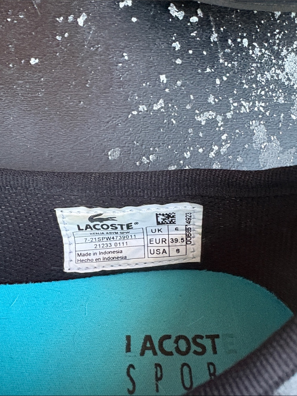 Women’s Lacoste Sport Black and Teal Sport Flats. Size 8 - Picture 6 of 7